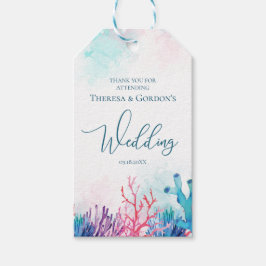 Etiqueta Para Presente Casamento de recifes de coral à beira-mar