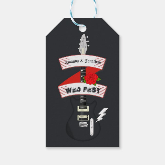 Etiqueta Para Presente Casamento de Rock and Roll  (Frente)