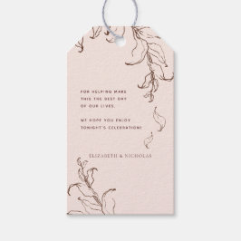 Etiqueta Para Presente Casamento de Terracotta Botânico Mínimo Obrigado