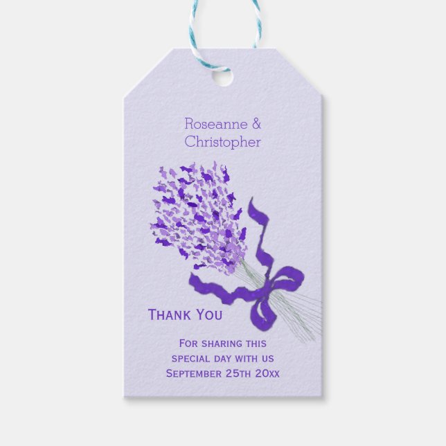 Etiqueta Para Presente Casamento Design de Lavanda de de Blush (Frente)
