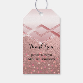 Etiqueta Para Presente Casamento do Orçamento da Tendência Dourada Modern