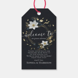 Etiqueta Para Presente Casamento Dourado e preto branco Elegante