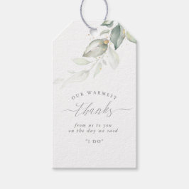 Etiqueta Para Presente Casamento Dourado e verde Obrigado Marcas de Prese