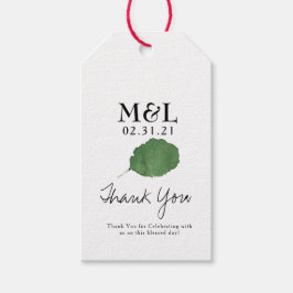 Etiqueta Para Presente Casamento Ecológico Folha Botânica Aquarela