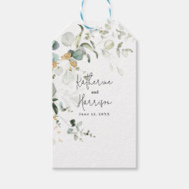 Etiqueta Para Presente Casamento Elegante com Eucalipto e Verde com Doura