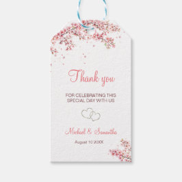 Etiqueta Para Presente Casamento Elegante com Flor de Cerejeira