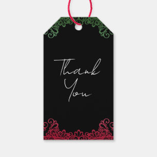 Etiqueta Para Presente Casamento Elegante da Festa Verde e Vermelho com R