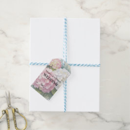 Etiqueta Para Presente Casamento Elegante de Aquarela Hortênsia Agradecim