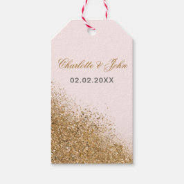 Etiqueta Para Presente Casamento Elegante de Brilhante Dourado Glitter Sp