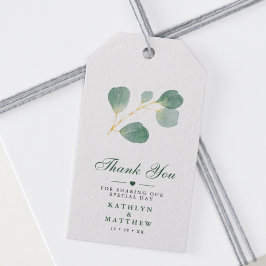 Etiqueta Para Presente Casamento Elegante Eucalyptus Greenery Obrigado