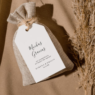 Etiqueta Para Presente Casamento Espanhol Simples Minimalista Obrigado