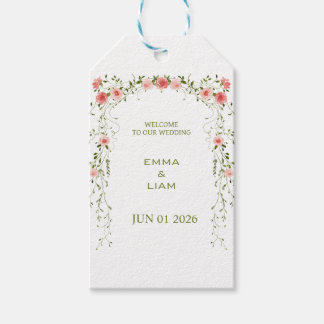 Etiqueta Para Presente Casamento Floral Arco Rosa Bege Rústico Vintage