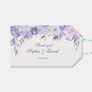 Etiqueta Para Presente Casamento Floral Azul Púrpura Claro