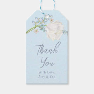 Etiqueta Para Presente Casamento Floral Azul Tulip