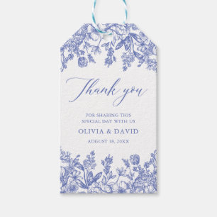 Etiqueta Para Presente Casamento Floral Azul Vintage Victorian