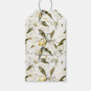 Etiqueta Para Presente Casamento Floral com Lemons de Verão na Sicília