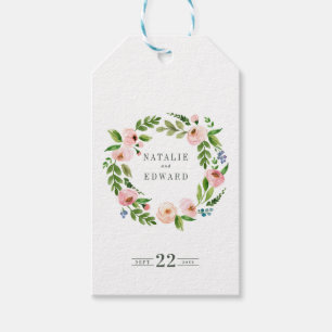 Etiqueta Para Presente Casamento floral cor-de-rosa