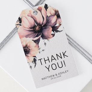 Etiqueta Para Presente Casamento Floral Cor-de-Rosa Boho Aquarela Elegant