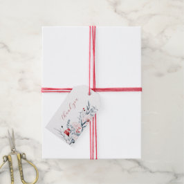 Etiqueta Para Presente Casamento Floral De Flor Vermelho E Azul Obrigado