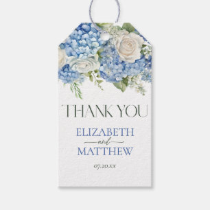 Etiqueta Para Presente Casamento Floral de Hydrangea Blue Elegante Obriga