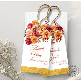 Etiqueta Para Presente Casamento Floral de Outono