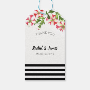 Etiqueta Para Presente Casamento Floral de Petunias Brancas com Aquarela