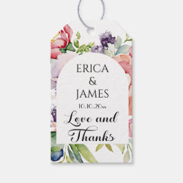 Etiqueta Para Presente Casamento Floral de Watercolor