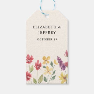 Etiqueta Para Presente Casamento Floral Elegante Boho Summer Wildflower