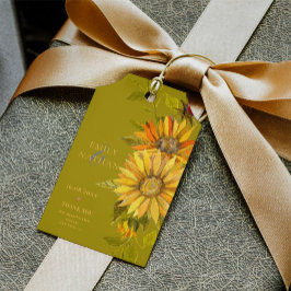 Etiqueta Para Presente Casamento Floral Elegante De Girassol Amarelo boni