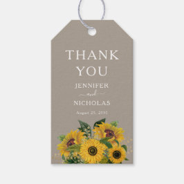 Etiqueta Para Presente Casamento Floral Elegante Taupe Obrigado