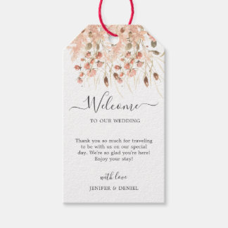 Etiqueta Para Presente Casamento Floral em Aquarela Seca Boho