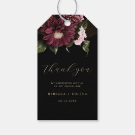 Etiqueta Para Presente Casamento Floral Negro Elegante