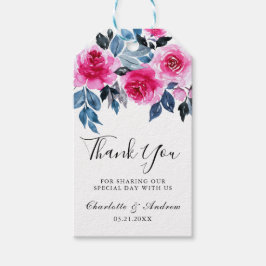 Etiqueta Para Presente Casamento Floral Romântico Por Aquarela Obrigado