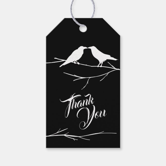 Etiqueta Para Presente Casamento Gótico de Corvos (Frente)