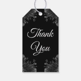 Etiqueta Para Presente Casamento Gótico entre Cinzas e Negras Obrigado