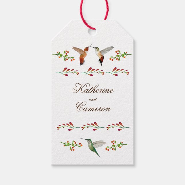 Etiqueta Para Presente Casamento Hummingbird (Frente)