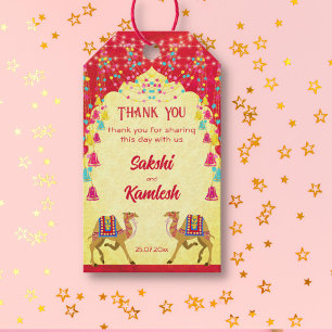 Etiqueta Para Presente Casamento índio Rajasthani camela um favor colorid