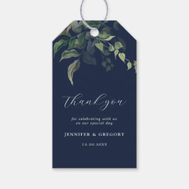 Etiqueta Para Presente Casamento marinho Azul Verde Botânico