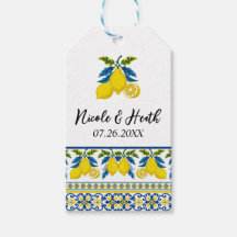 Casamento Mediterrâneo Aquarela Limão Amarelo Azul
