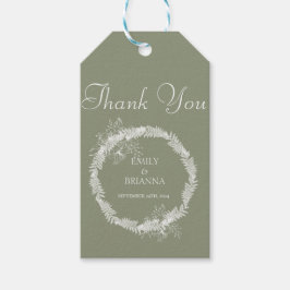 Etiqueta Para Presente Casamento Minimalista Boho Sage Green