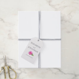 Etiqueta Para Presente Casamento Minimalista Clássico Rosa Rosa