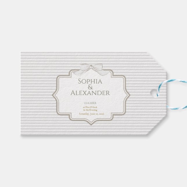 Etiqueta Para Presente Casamento Minimalista Elegante (Frente (horizontal))
