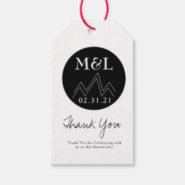 Etiqueta Para Presente Casamento Minimalista Obrigado Montanhas Brancas N