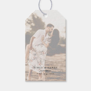 Etiqueta Para Presente Casamento Moderno com Foto Rústica