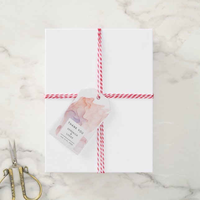 Etiqueta Para Presente Casamento Moderno Da Seda Transparente Obrigado (Com cordão)