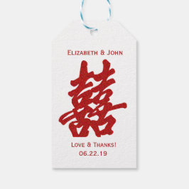 Etiqueta Para Presente Casamento Moderno de Felicidade Dupla e Amor