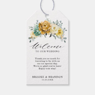 Etiqueta Para Presente Casamento Moderno de Sage Floral Amarelo de Mostar