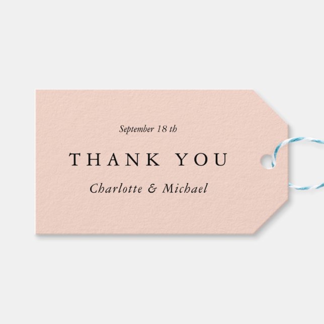 Etiqueta Para Presente Casamento Moderno e Minimal Obrigado (Frente (horizontal))