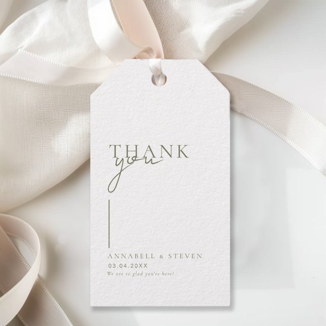 Etiqueta Para Presente Casamento moderno, mínimo, "OBRIGADO" (Modern, Minimal, "THANK YOU" Wedding Gift Tags)