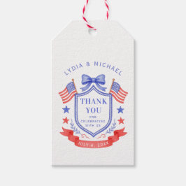 Etiqueta Para Presente Casamento Monograma Vermelho Branco & Eu Faço Patr